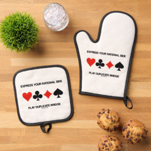 Express Deine rational side Play Duplicate Bridge Ofenhandschuh & Topflappen-Set