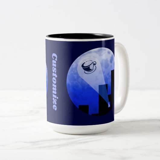 Express Delivery Coffee Spaß Zweifarbige Tasse (VorderseiteRechts)