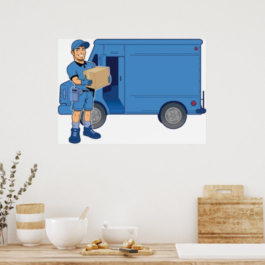 Express Delivery Man Poster (Küche)