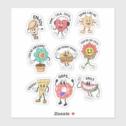 Express Dich in Kawaii! Fun-Zeichen Aufkleber (Blatt)