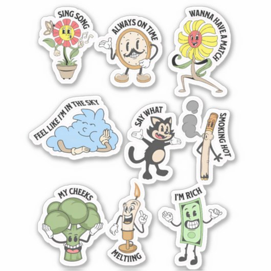 Express Dich in Kawaii! Fun-Zeichen Aufkleber (Vorderseite)