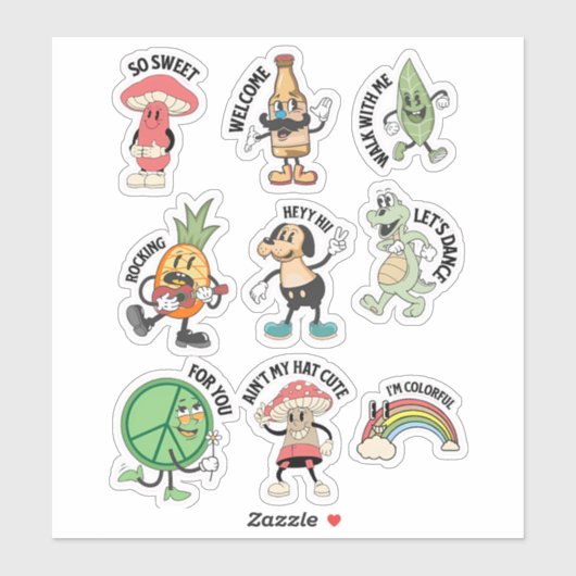 Express Dich in Kawaii! Fun-Zeichen Aufkleber (Blatt)