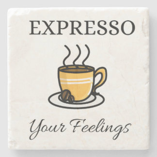 Express Ihre Gefühle Niedlich Espresso Kaffee Steinuntersetzer