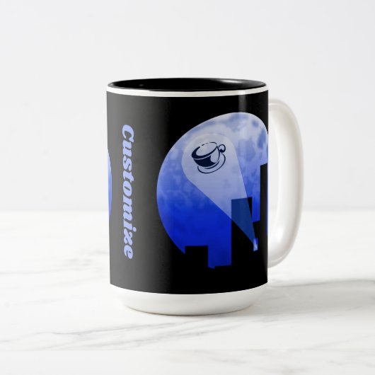 Express Lieferung Kaffee Spaß Zwei-Tonen-Kaffee-Ta Zweifarbige Tasse (VorderseiteRechts)