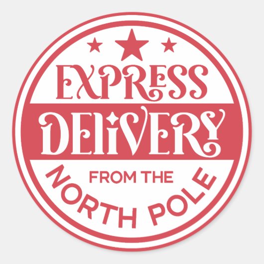 Express-Lieferung vom Nordpol Runder Aufkleber (Vorderseite)