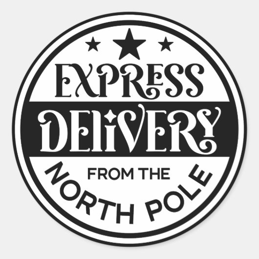 Express-Lieferung vom Nordpol Runder Aufkleber (Vorderseite)