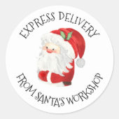 Express Lieferung Weihnachtswerkstatt Weihnachten Runder Aufkleber (Vorderseite)