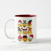 Express mit Unglaublich witzig Weihnachten Emojis Zweifarbige Tasse (Links)
