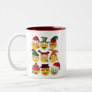 Express mit Unglaublich witzig Weihnachten Emojis  Zweifarbige Tasse