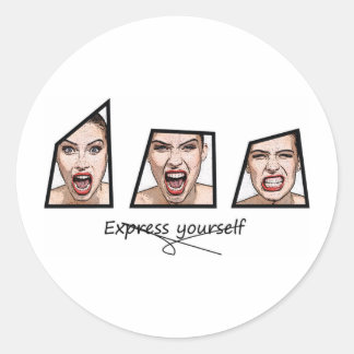 Express yourself runder aufkleber