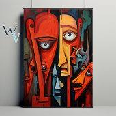 Expressionismus Faces Art Poster