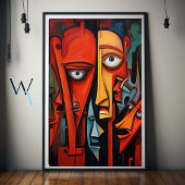 Expressionismus Faces Art Poster