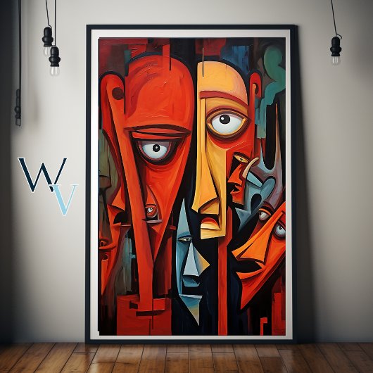 Expressionismus Faces Art Poster