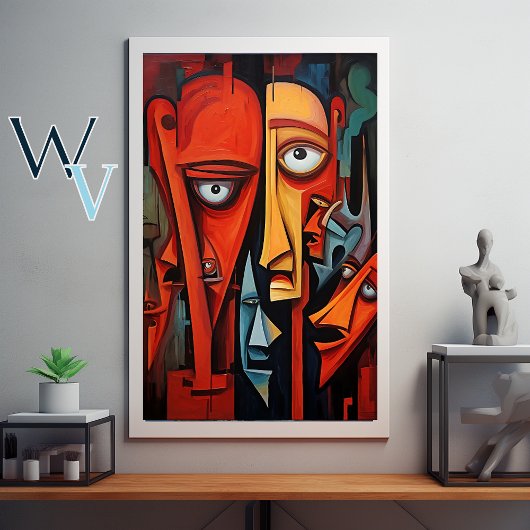 Expressionismus Faces Art Poster