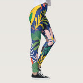 Expressionismus Parrots tropische Pflanze Kunst Leggings (Rechts)