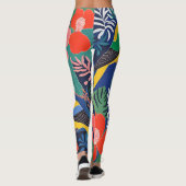 Expressionismus Parrots tropische Pflanze Kunst Leggings (Rückseite)