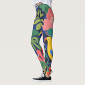 Expressionismus Parrots tropische Pflanze Kunst Leggings (Links)