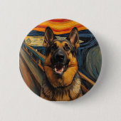 Expressionist Angst Painting German Shepherd Button (Vorderseite)