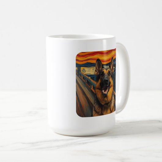 Expressionist Angst Painting German Shepherd Kaffeetasse (VorderseiteRechts)