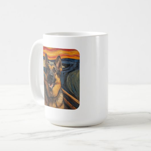 Expressionist Angst Painting German Shepherd Kaffeetasse (Vorderseite Links)