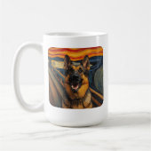 Expressionist Angst Painting German Shepherd Kaffeetasse (Links)