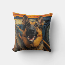 Expressionist Angst Painting German Shepherd Kissen