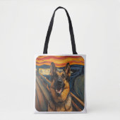 Expressionist Angst Painting German Shepherd Tasche (Vorderseite)