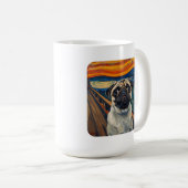 Expressionist Angst Painting–Inspired Pug Art Kaffeetasse (VorderseiteRechts)