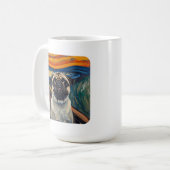 Expressionist Angst Painting–Inspired Pug Art Kaffeetasse (Vorderseite Links)
