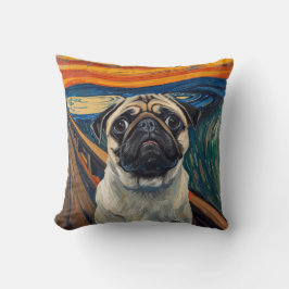 Expressionist Angst Painting–Inspired Pug Art Kissen