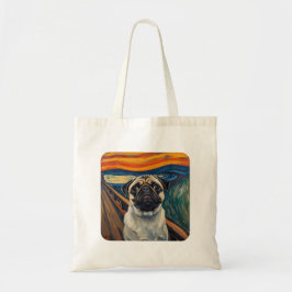 Expressionist Angst Painting–Inspired Pug Art Tragetasche