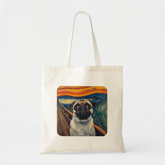 Expressionist Angst Painting–Inspired Pug Art Tragetasche (Vorne)