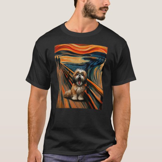 Expressionist Artsy Shih Tzu Dog  Artistic Shih Tz T-Shirt (Vorderseite)