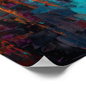 Expressionist Barcelona Skyline Vibrant Cityscape  Poster (Ecke)