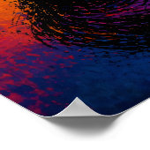 Expressionist Black Wolf in Color Fields Poster (Ecke)