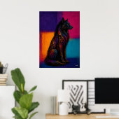 Expressionist Black Wolf in Color Fields Poster (Heimbüro)