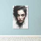 Expressionist Color Portrait Canvas Print Leinwanddruck (Insitu (Holzboden))