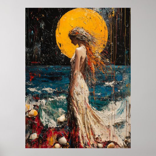 Expressionist Die Geburt der Venus - mutig und erm Poster (Vorne)