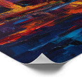 Expressionist Dubai Skyline Vibrant Modern City Poster (Ecke)