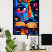 Expressionist Geometrie Wissen - Vibrant Weisheit Poster (Heimbüro)