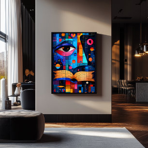 Expressionist Geometrie Wissen - Vibrant Weisheit Poster