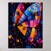 Expressionist Geometry Butterfly - lebendige Kunst Poster (Vorne)