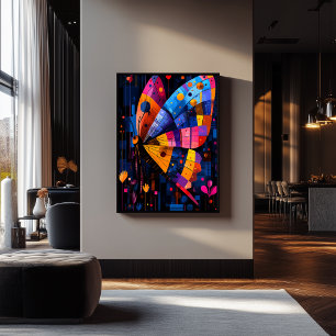 Expressionist Geometry Butterfly - lebendige Kunst Poster