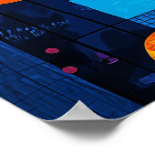 Expressionist Geometry Cat Poster - lebendige Kuns (Ecke)