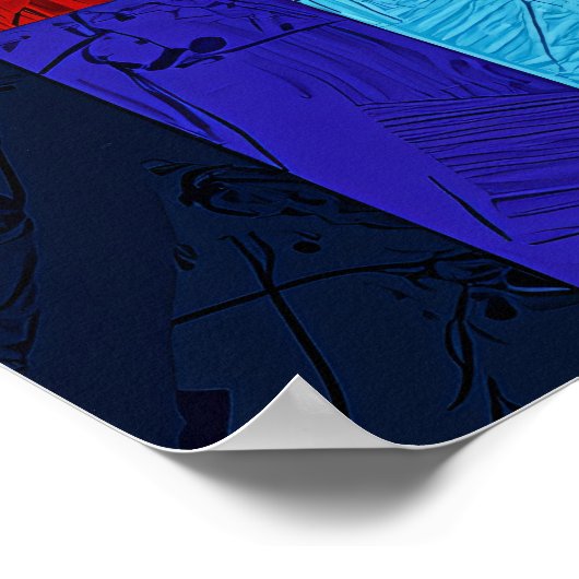 Expressionist Geometry Coffee - Vibrant Café Poster (Ecke)