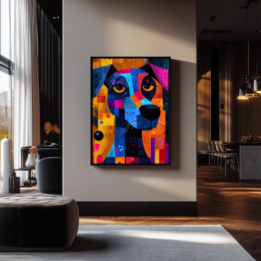 Expressionist Geometry Dog - Abstrakte Kunst Poster