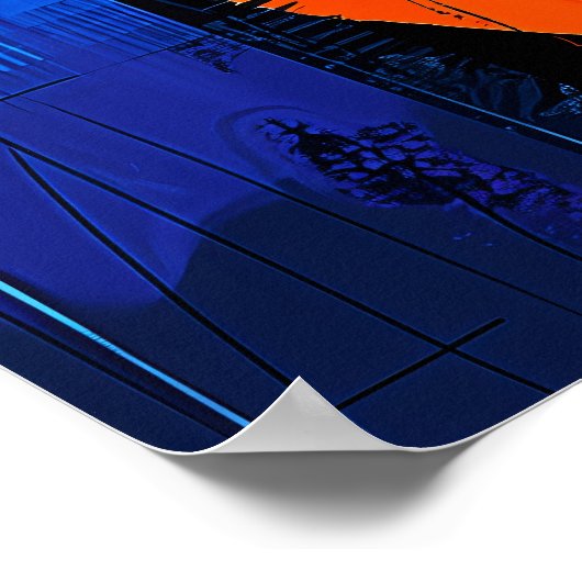 Expressionist Geometry Guitar - pulsierende Musikk Poster (Ecke)