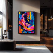 Expressionist Geometry Sneaker, lebendiger Street  Poster