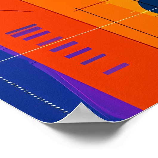 Expressionist Geometry Sneaker, lebendiger Street  Poster (Ecke)