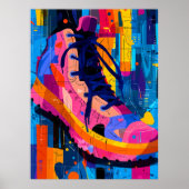 Expressionist Geometry Sneaker, lebendiger Street Poster (Vorne)